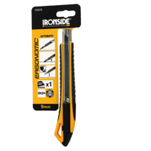 CUTTER ABS+TPR AUTOBLOQUEO CUCHILLA 9MM IRONSIDE