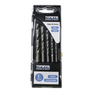 JUEGO 5 BROCAS METAL RECTIFICADA 3-4-5-6-8MM NIVEL