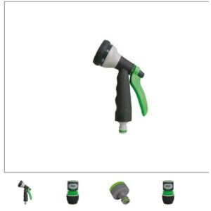 PISTOLA RIEGO ROCIADORA + 3 CONECTORES 15MM NATUUR