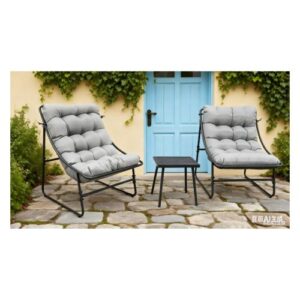 SILLON ACERO C/COJIN 2UDS +MESITA TURIN